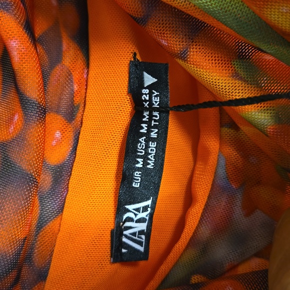 Zara Off the Shoulder Printed Midi Dress - Picture 8 of 9